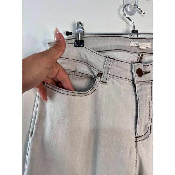 Eileen Fisher Light Gray Mid Rise Skinny Jeans Denim-Organic Cotton Size 6 - Picture 4 of 8